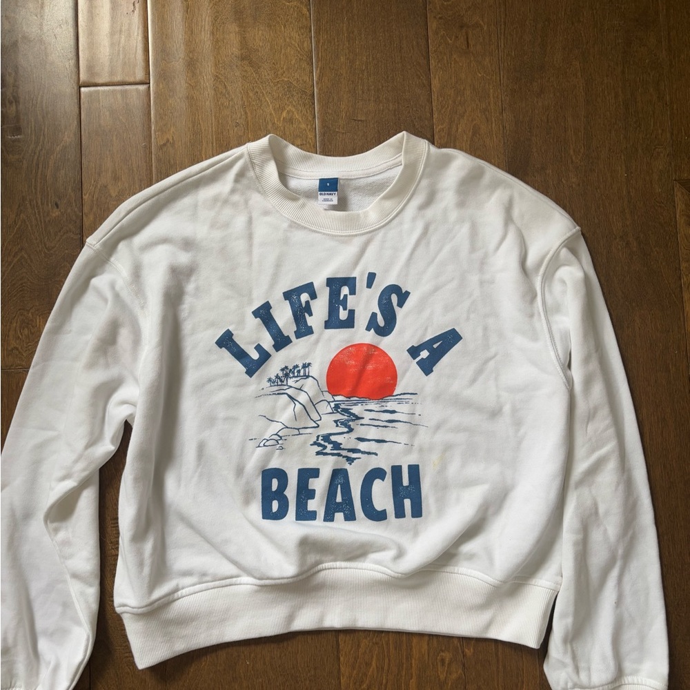 White Graphic Women's Sweater
